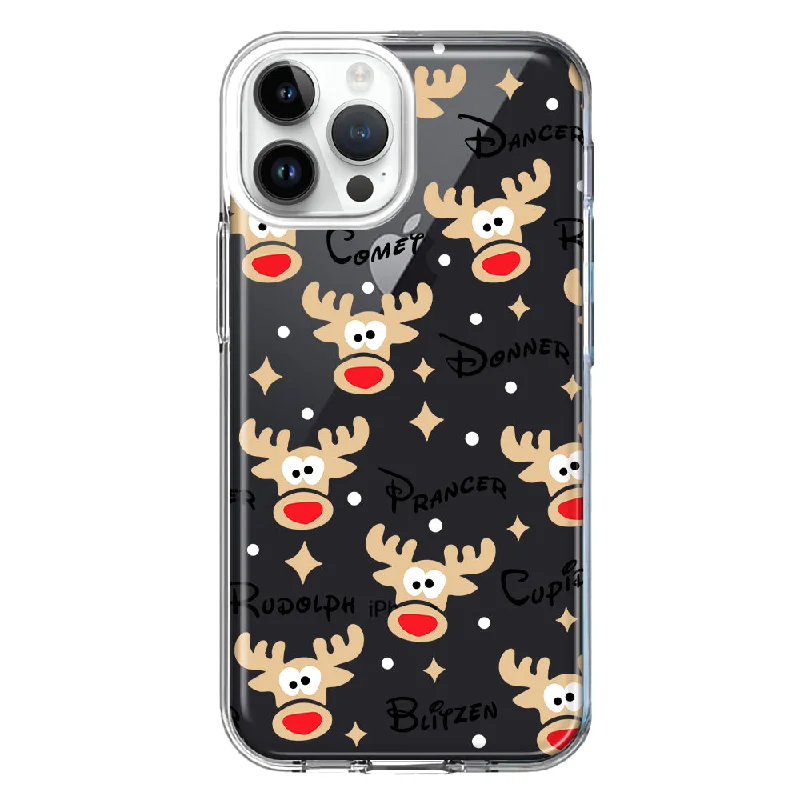 For Apple iPhone 15 Pro Red Nose Reindeer Christmas Winter Holiday Design Hybrid Protective Phone Case Cover